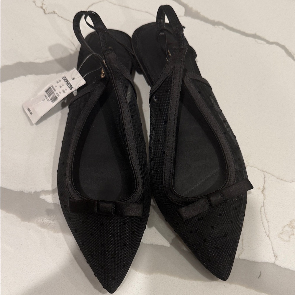 Express Black Women's Pointed Slingback Flats